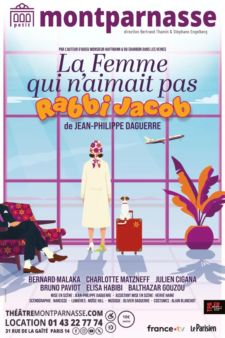 69398d1cd53d8e6c8fa8cee7_Affiche La femme qui n'aimait pas Rabbi Jacob Petit Montparnasse